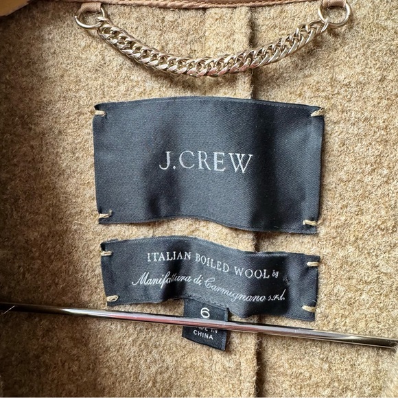 J. Crew Daphne Italian Boiled Wool Topcoat Coat Buttons Tan Brown 6 - Picture 9 of 14